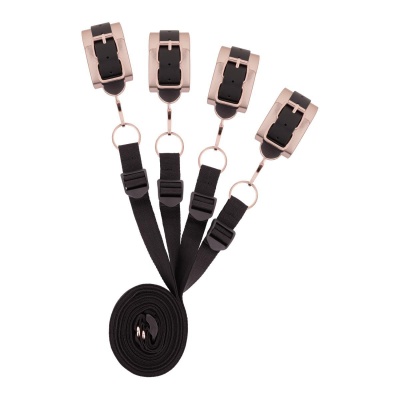 Rosy Gold - Under-Mattress Restraint Set - Black - 1