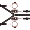 Zestaw pasów pod materac Under-Mattress Restraint Set Black - 4 w pełni regulowane taśmy, wyściełane mankiety, metalowe pierście - 3
