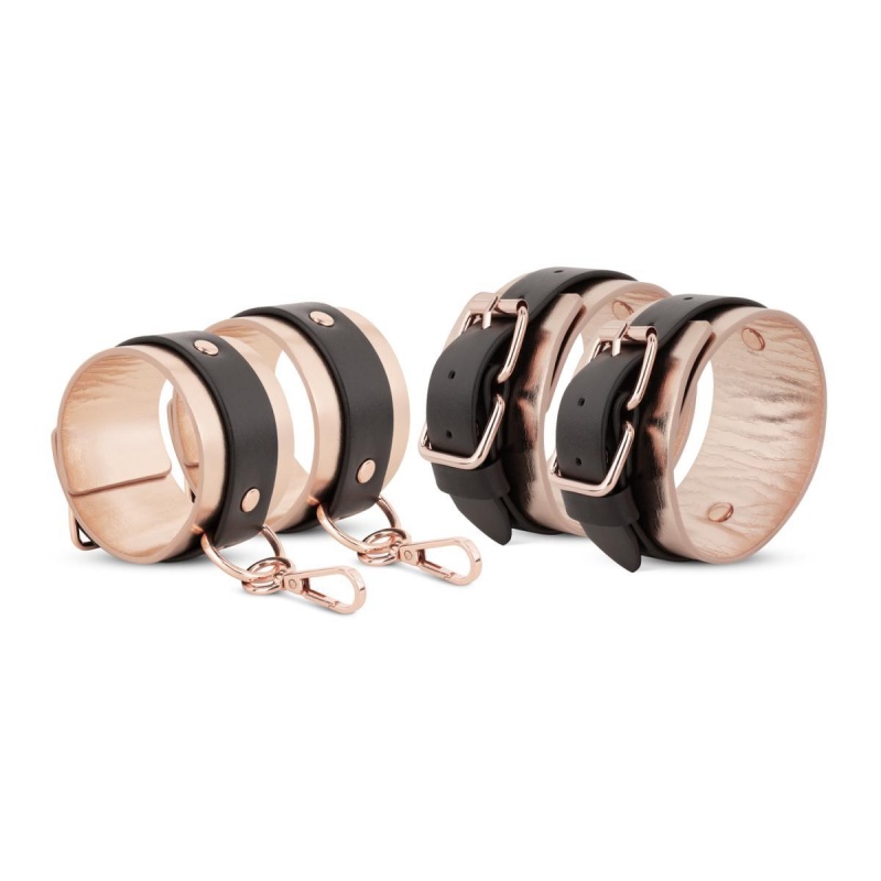 Zestaw pasów pod materac Under-Mattress Restraint Set Black - 4 w pełni regulowane taśmy, wyściełane mankiety, metalowe pierście - 4