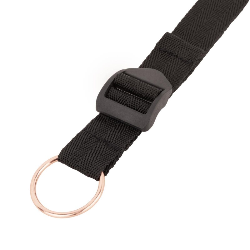 Zestaw pasów pod materac Under-Mattress Restraint Set Black - 4 w pełni regulowane taśmy, wyściełane mankiety, metalowe pierście - 5