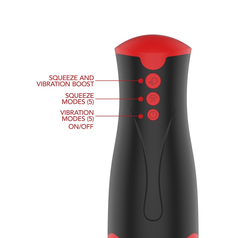 Masturbator Vibrating&Squeeze Black - 4