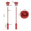 Wibrator Ashlynn w kształcie ust z funkcją lizania i wibracji - 10,5 cm - 6