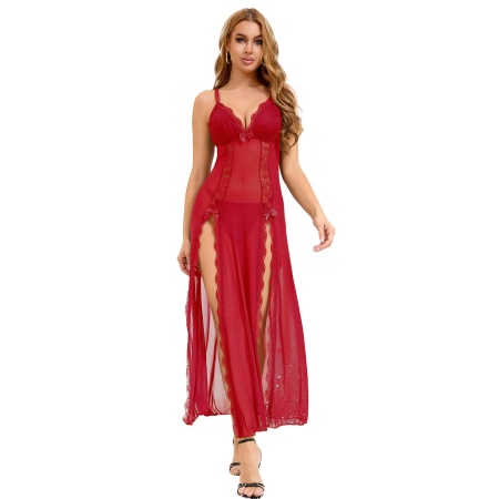 Long, sexy red nightgown + thong S\\M - 1