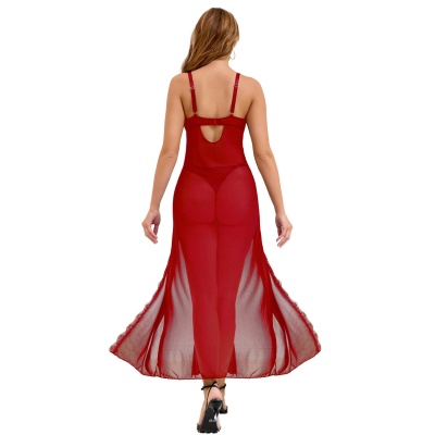 Long, sexy red nightgown + thong S\\M - 1 2