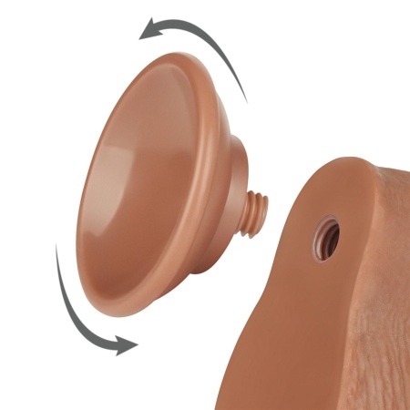 Dildo Sliding Skin Dual Layer 19 cm Brązowy - 7