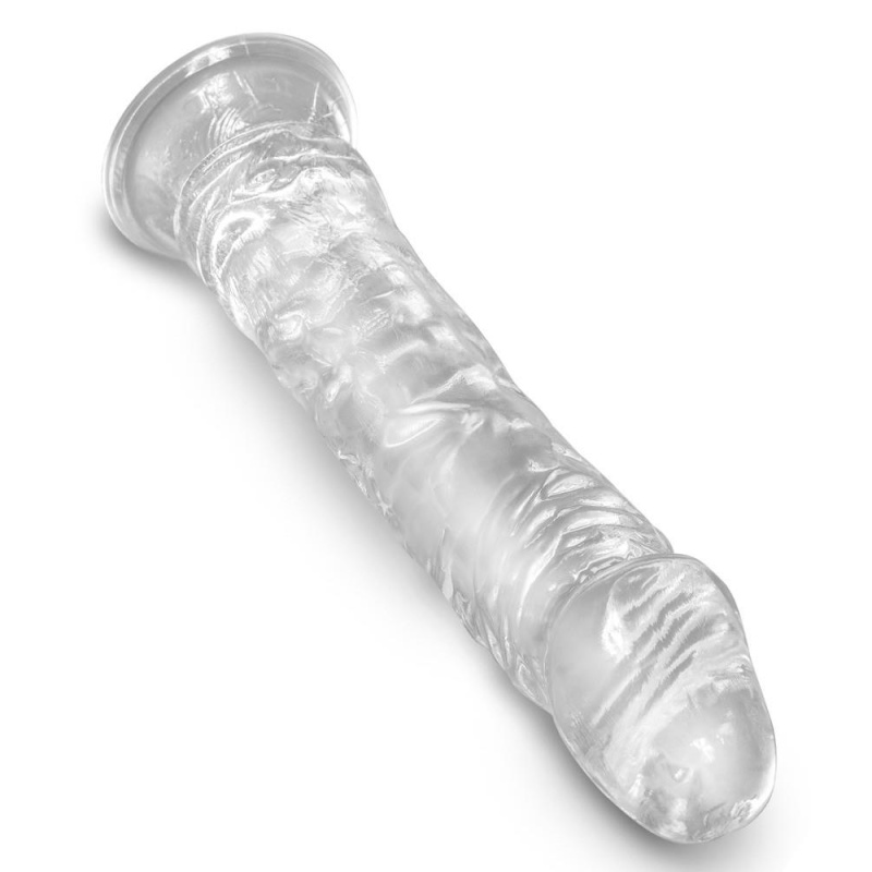 Dildo King Cock Clear 8 – realistyczny żołądź i żyłkowanie, podstawa ssąca, TPE, 21,8 cm - 4