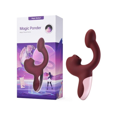 Wibrator Magic Ponder z lizaniem i punktem G Czerwony - 1