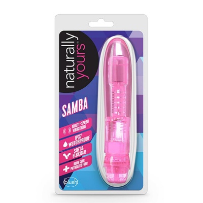 Wibrator Naturally Yours Samba Pink - płynna regulacja obrotowa, TPE, IPX7, długość 15,8 cm - 1