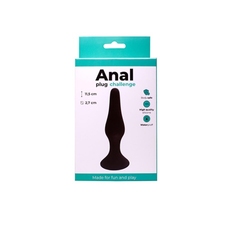 Anal Plug Black Medium - gładki silikon, bez wibracji, długość użytkowa 9,5 cm, maks. średnica 2,7 cm - 2