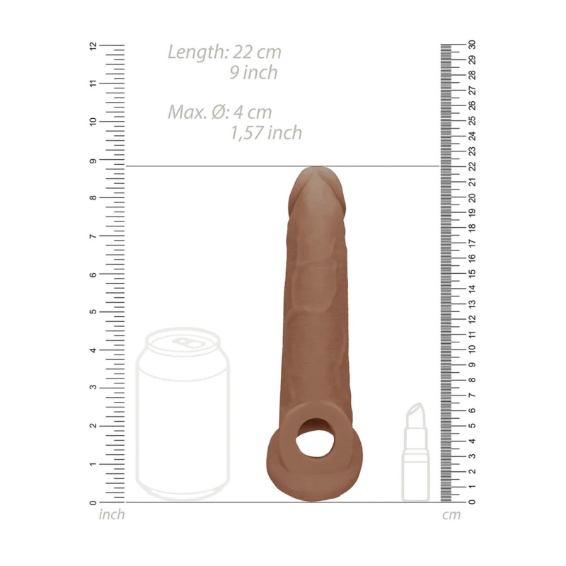 Nakładka na penisa RealRock Penis Sheath Skin TPE 23 cm - realistyczna tekstura, bez ftalanów - 8