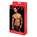 ENVY LACE-UP WETLOOK TRUNKS BLACK RED, S/M - 4