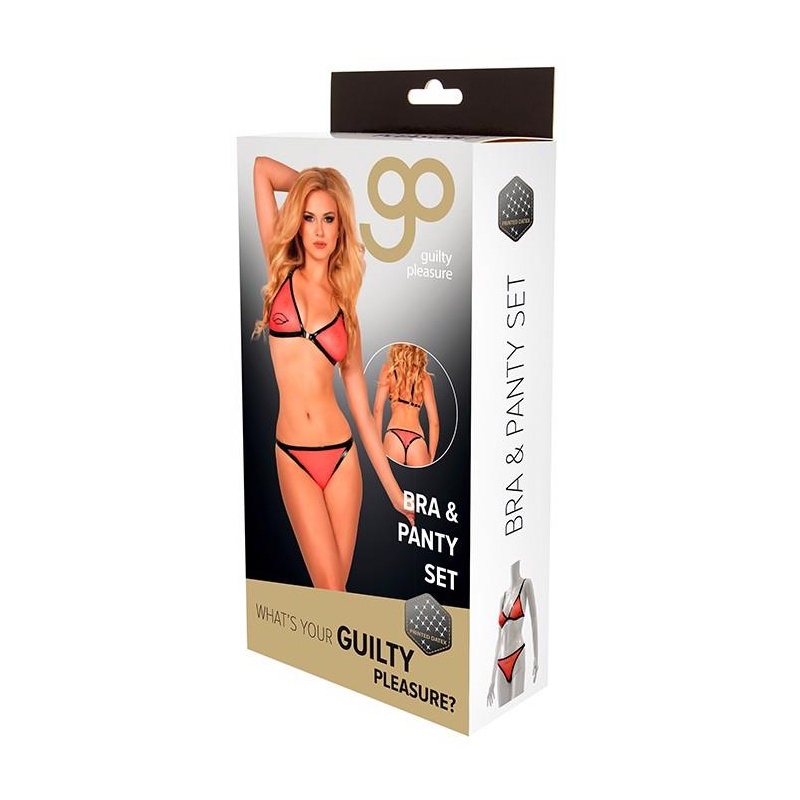 GP PRINTED BRA & PANTY SET, L - 1