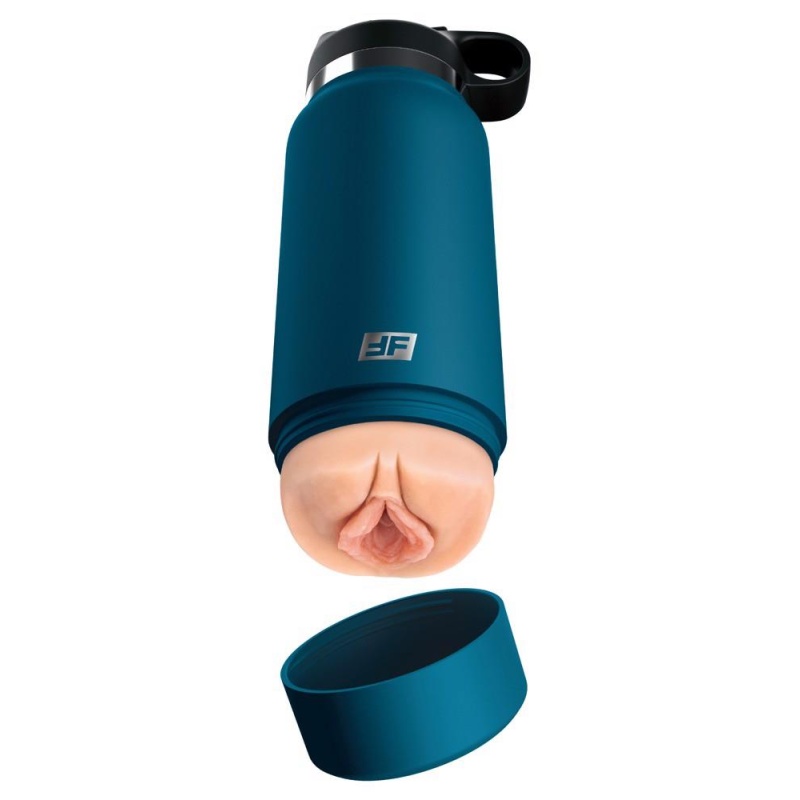Masturbator Fuck Flask Private Pleaser — dyskretna obudowa w kształcie butelki, zaworek podciśnienia flip-top, długość 23,8 cm, - 2