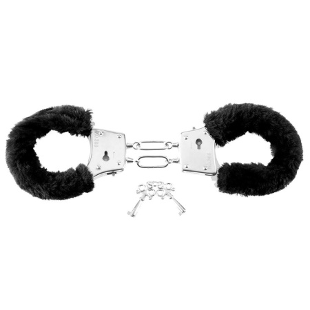Kajdanki FFS Beginner's Fury Cuffs – regulowany obwód nadgarstka, pluszowa osłona i pasek bezpieczeństwa - 3
