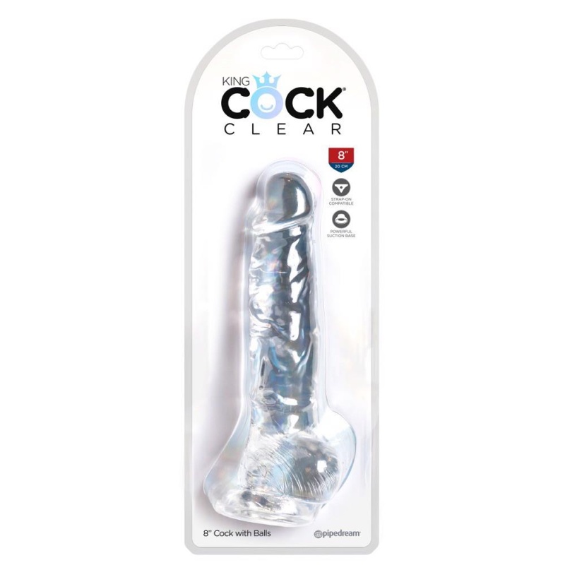 Cock with Balls 8 – realistyczny dildo z jądrami i podstawą ssącą, TPE, 22,2 cm, śr. 5,1 cm - 1