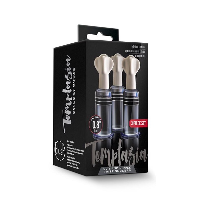 Pompki na sutki i łechtaczkę Twist Suckers - regulowany system podciśnienia, średnica wewnętrzna 2 cm - 1