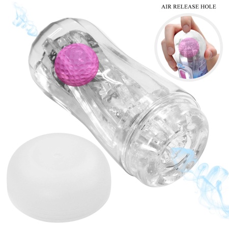 Masturbator próżniowy marki z kulką magiczną - wodoodporny, 15 cm długości - 2