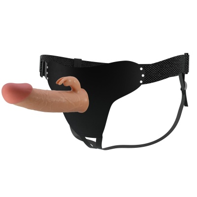 Strap-On Mavis Flesh z regulowanym pasem nylonowym i dildo TPR o długości 18,8 cm - 1 2