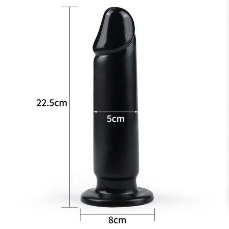 King Sized Anal Dildo 23,5 cm x 4,8 cm – Czarny PVC - 7
