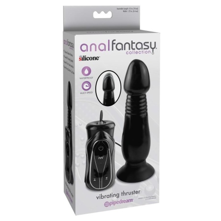 AFC Vibrating Thruster Black — Wibrujący Stymulator Analny, 7 Trybów Wibracji, 3 Prędkości Pchnięć, Wkładka 14 cm - 1