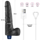 Wibrator Real Softee 25,5 cm TPE, czarny - 2