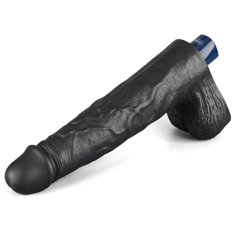 Wibrator Real Softee 25,5 cm TPE, czarny - 8