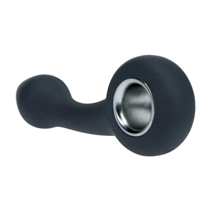 Vibrating Bulb Silicone Prostate Massager with Loop - Black - 5