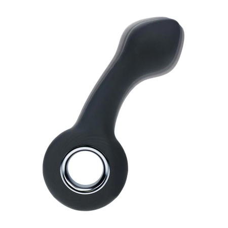 Vibrating Bulb Silicone Prostate Massager with Loop - Black - 6