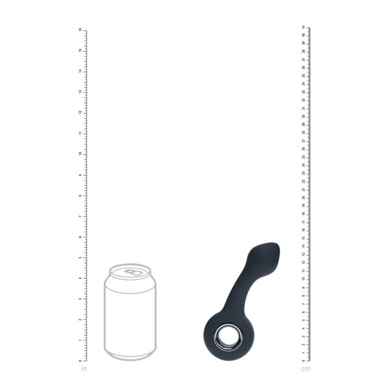 Vibrating Bulb Silicone Prostate Massager with Loop - Black - 7