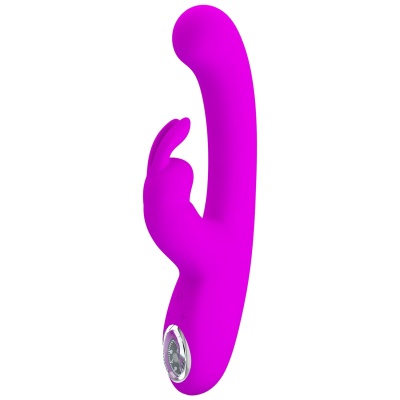 Wibrator króliczek Lamar Purple - zakrzywiona końcówka do stymulacji punktu G, 10 funkcji wibracji i 9 poziomów prędkości - 1 2