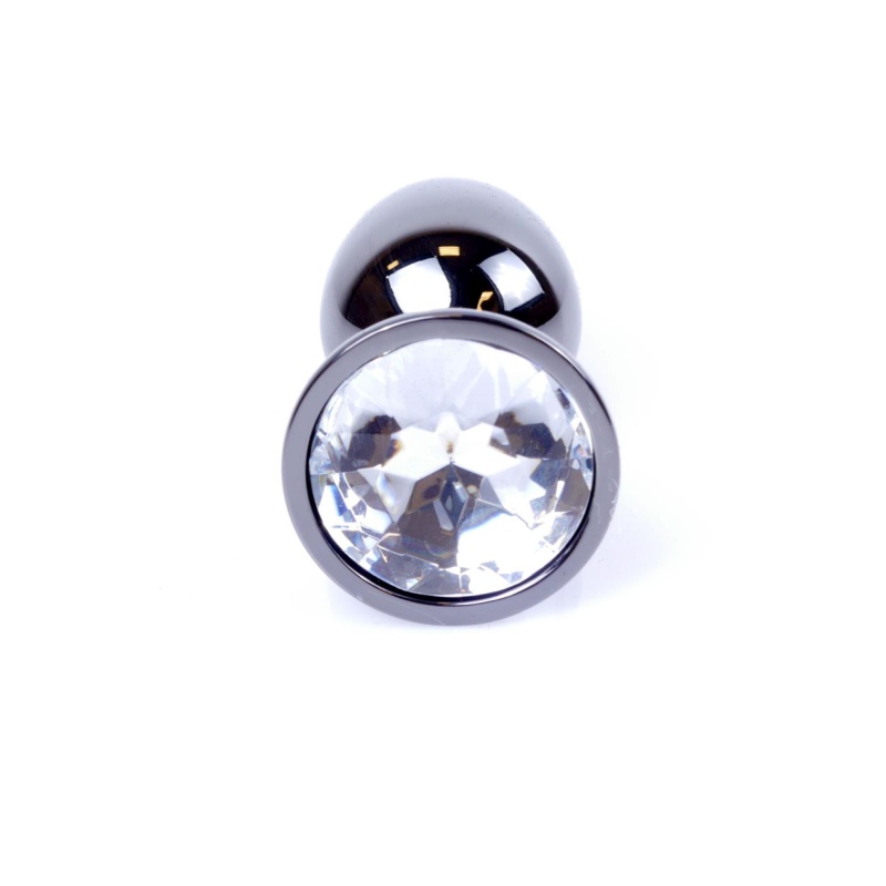 Biżuteria analna Jewellery Dark Silver PLUG - stal nierdzewna, kształt bulwiasty z wąską szyjką, dł. 7 cm, maks. śred. 2,7 cm - 2