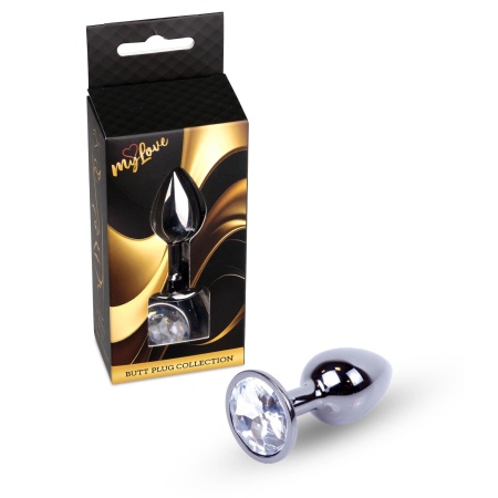 Biżuteria analna Jewellery Dark Silver PLUG - stal nierdzewna, kształt bulwiasty z wąską szyjką, dł. 7 cm, maks. śred. 2,7 cm - 8