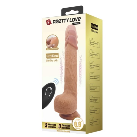Realistyczny wibrator Tommy z ruchem posuwisto-zwrotnym i przyssawką - długość 22,5 cm - 11