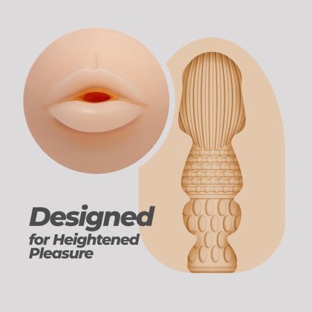 Masturbator oralny Crushious Ezy Egg 7 cm, biało-różowo-brązowy z czerwonymi plamami - 5