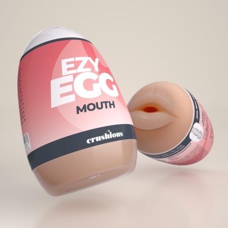 Masturbator oralny Crushious Ezy Egg 7 cm, biało-różowo-brązowy z czerwonymi plamami - 9