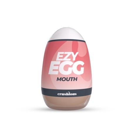 Masturbator oralny Crushious Ezy Egg 7 cm, biało-różowo-brązowy z czerwonymi plamami - 10