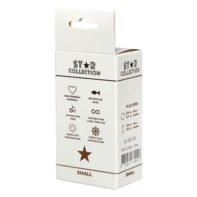 Star Collection - Pink Silicone Anal Plug S - Clear Stone - 1 2