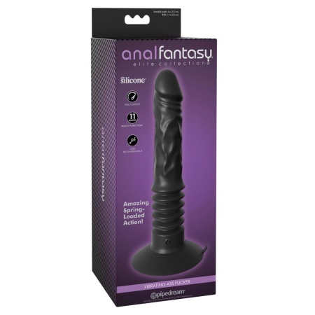 Wibrator analny Anal Fantasy Elite Vibrating Ass Fucker z funkcją wypychania i przyssawką, Ø 3,4 cm, 19 cm - 1