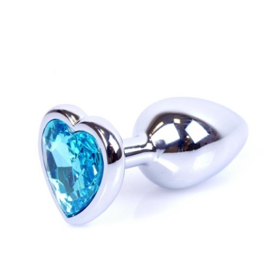 MyLove Toys - Jewellery Silver  Heart PLUG- Light Blue - 1