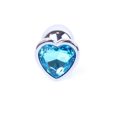 MyLove Toys - Jewellery Silver  Heart PLUG- Light Blue - 1 2