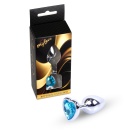 Biżuteria analna Silver Heart Plug z kryształem Light Blue - polerowana stal nierdzewna, długość 7 cm, średnica 2,7 cm - 8