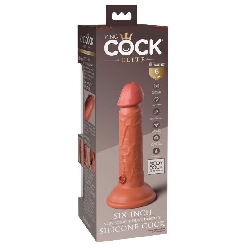 Wibrator realistyczny King Cock Elite 6 DD z silikonu dual density i przyssawką 17,8 cm - 7