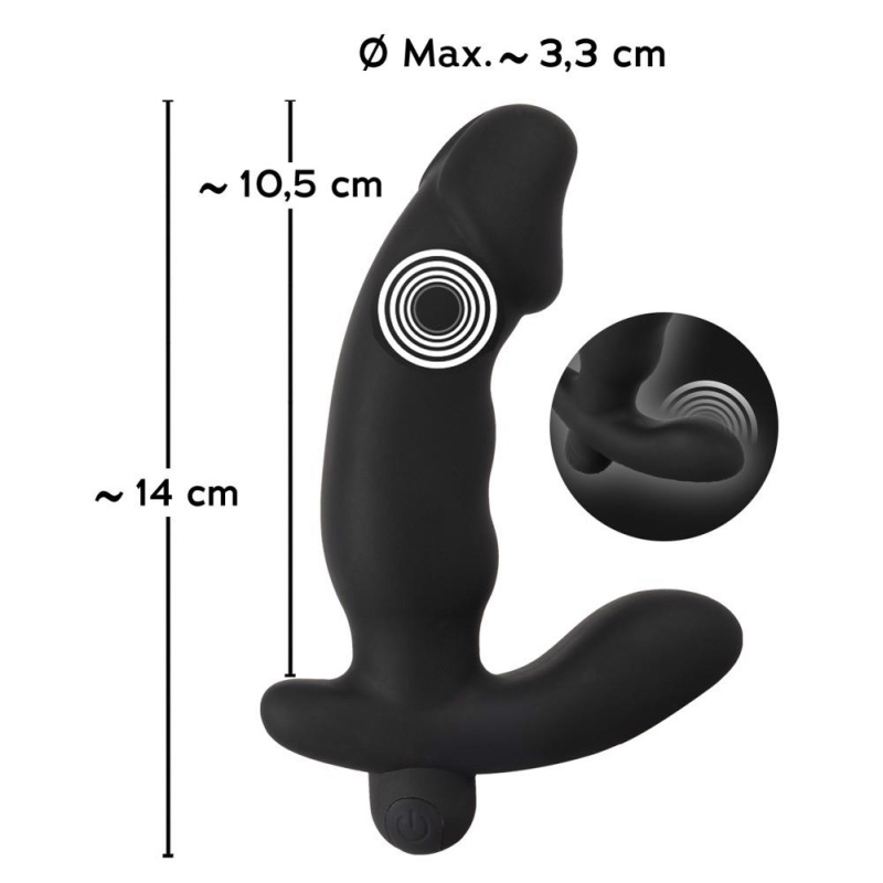 Wibrator prostaty ANOS Cock Shaped – korek analny z 10 trybami wibracji, długość wkładki 10,5 cm, średnica maks. 3,3 cm - 9