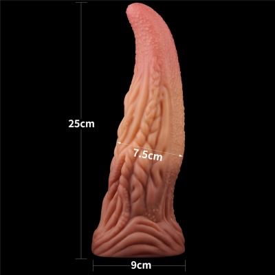 Dwuwarstwowy silikonowy język 10 cali (25,4 cm) brązowy - 1 2
