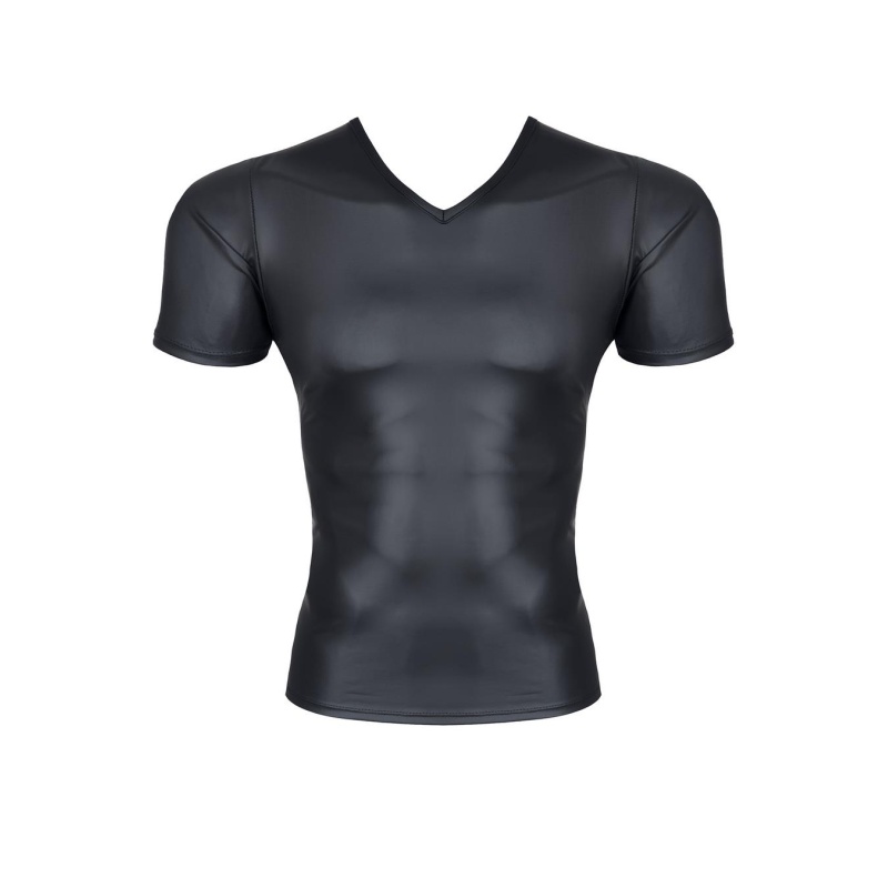 męski t-shirt z wetlooka w serek XXL - 4