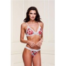 WHITE FLORAL & LACE BRA SET, M/L - 2