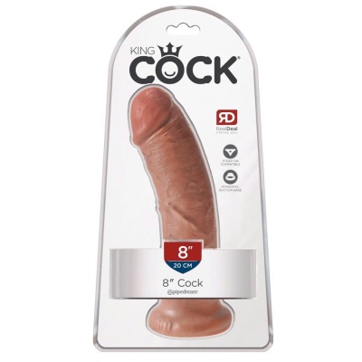 Dildo King Cock 8 inch Tan – realistyczny kształt z przyssawką i kompatybilnością ze strap-on, długość 21,5 cm - 1