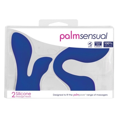 PalmSensual Blue - silikonowa nakładka stymulująca z dwiema głowicami, kompatybilna z Palm Power - 1