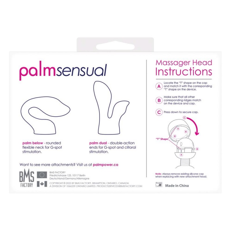 PalmSensual Blue - silikonowa nakładka stymulująca z dwiema głowicami, kompatybilna z Palm Power - 7