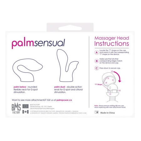 PalmSensual Blue - silikonowa nakładka stymulująca z dwiema głowicami, kompatybilna z Palm Power - 7